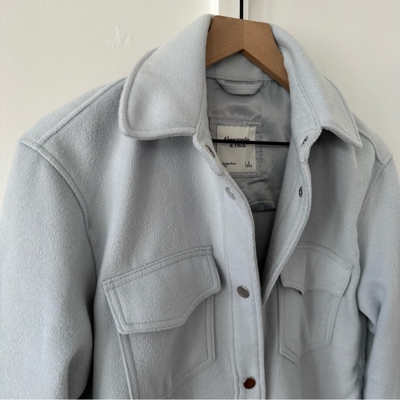ABERCROMBIE blue cozy shirt jacket - Picture 4 of 6